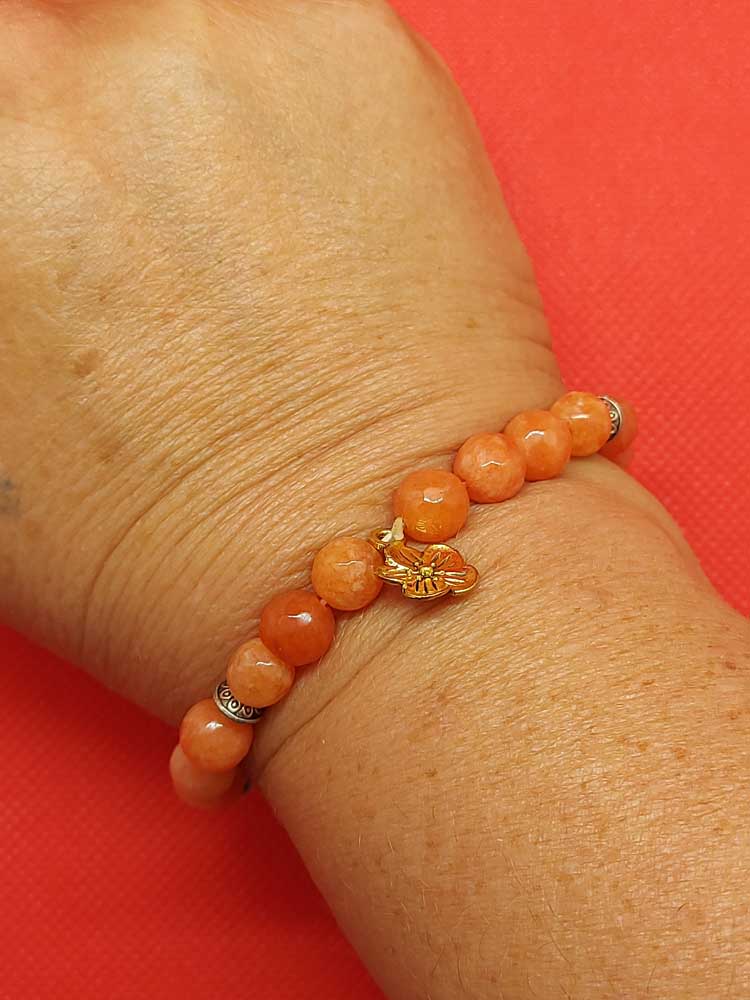 Bracelet orange - Calcédoine orange